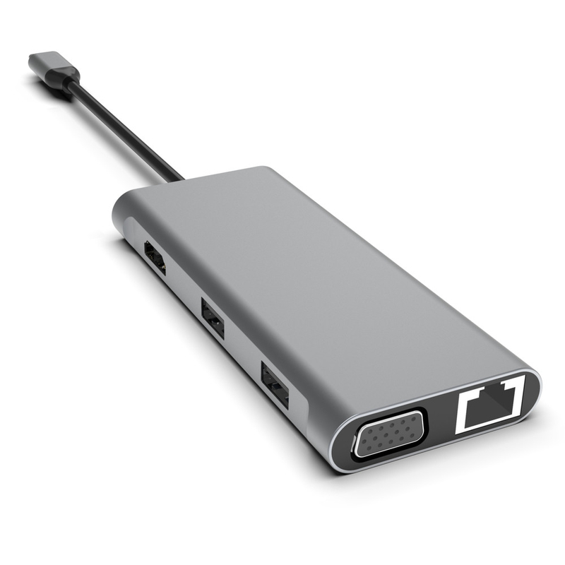 Hub USB-C 11-in-1 con doppio HDMI USB 3.0 Ethernet 3.5mm Audio per laptop Macbook