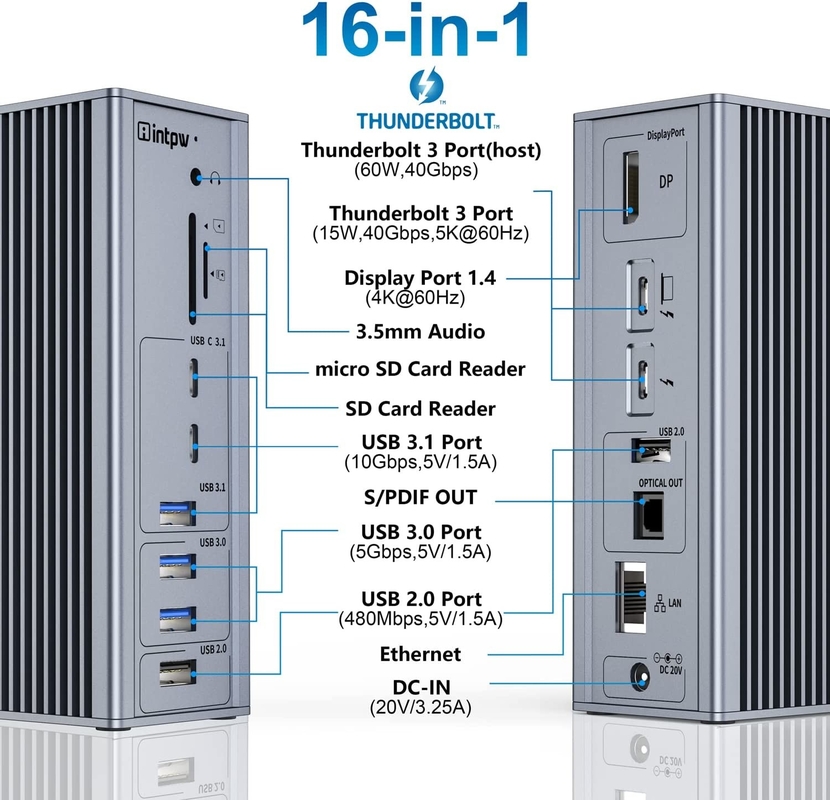 USB C Docking Station Thunderbolt 4 HDMI 8K 60Hz USB4 40Gbps 20 Multi Port Tipo C PD Rj45 HUB USB C 3.2 Gen 2