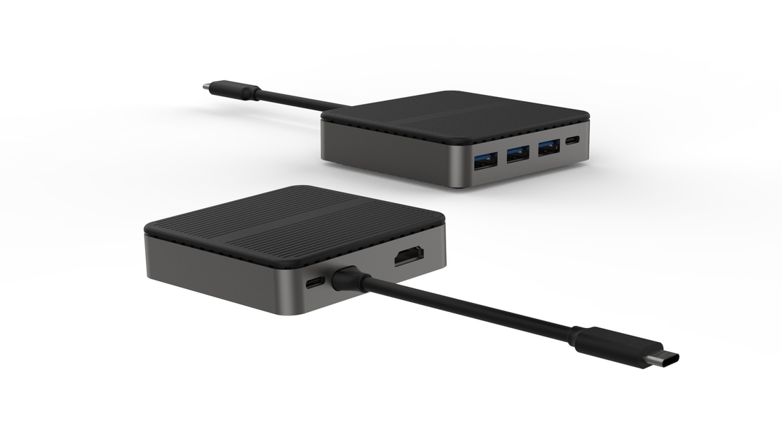 Square 6 In 1 Dual HD 4K Tipo C Docks Con RJ45 PD 100W SD TF 3xUSB 3.0 Docking Hdmi Hub Usb C A