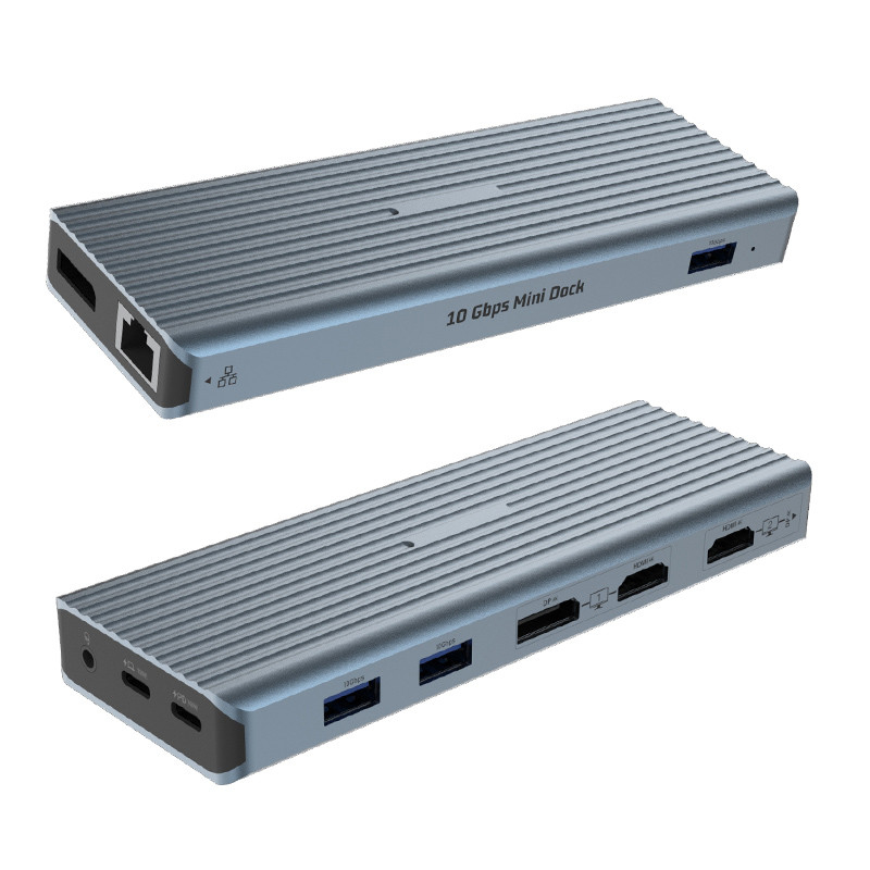 USB 3.1 Tipo C a 9 porte USB3.0 Hub con Gigabit Ethernet RJ45 Lan Port Adapter Grigio