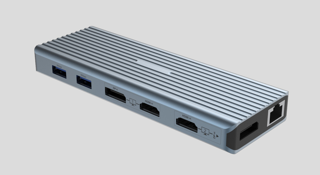 USB 3.1 Tipo C a 9 porte USB3.0 Hub con Gigabit Ethernet RJ45 Lan Port Adapter Grigio