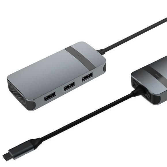 5 in 1 Hub USB in alluminio tipo C con porte multiple 5Gbps Velocità di trasferimento dati Jack audio 3.5mm