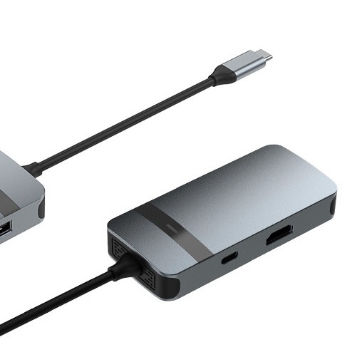 5 in 1 Hub USB in alluminio tipo C con porte multiple 5Gbps Velocità di trasferimento dati Jack audio 3.5mm