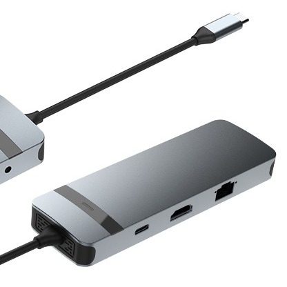9-in-1 USB-C Hub Docking Station con 4K HDMI 100W PD USB 3.0 Card Reader Audio per MacBook