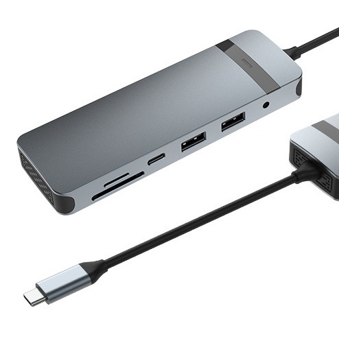 9-in-1 USB-C Hub Docking Station con 4K HDMI 100W PD USB 3.0 Card Reader Audio per MacBook