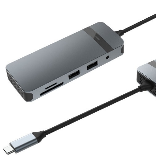 8 in 1 Docking Station USB C Hub Plug and Play con 4K HDMI RJ45 per macbook portatili
