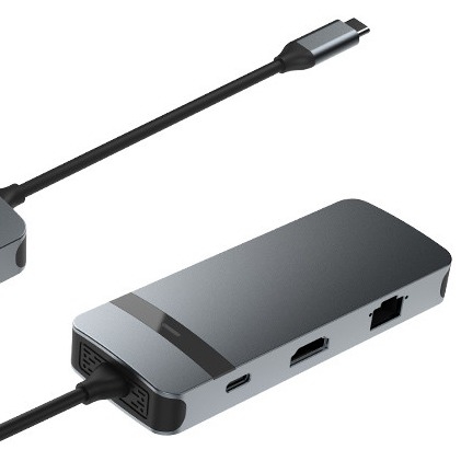 8 in 1 Docking Station USB C Hub Plug and Play con 4K HDMI RJ45 per macbook portatili