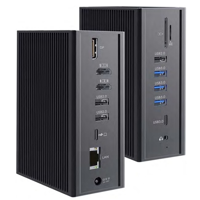 Thunderbolt 3 16 in 1 Tipo-C Dual HDMI USB C Docking Station 4K Video
