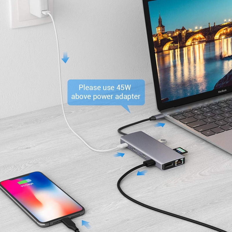 USB A Tipo C Hdmi Usb Hub con velocità di trasferimento e alimentazione a 5 Gbps
