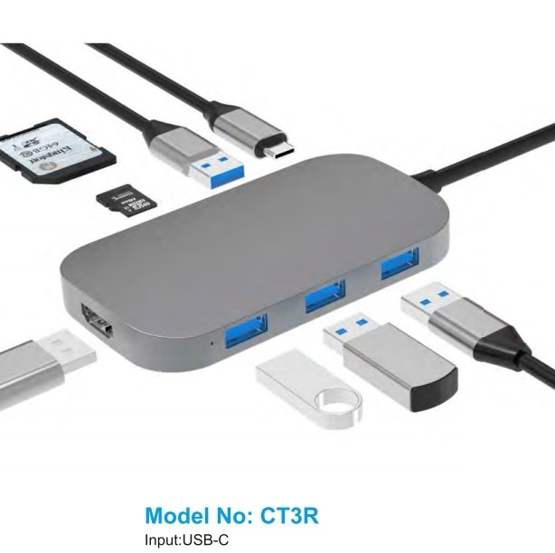 Hub USB C con lettore di schede SD con porta PD per Windows MacOS Fino a 10 Gbps