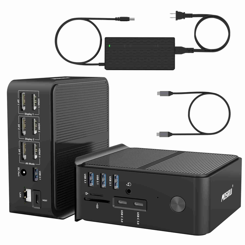 HDMI 4k 60hz Thunderbolt 3 Monitor Gigabit Ethernet Card Reader E Combo Jack Audio