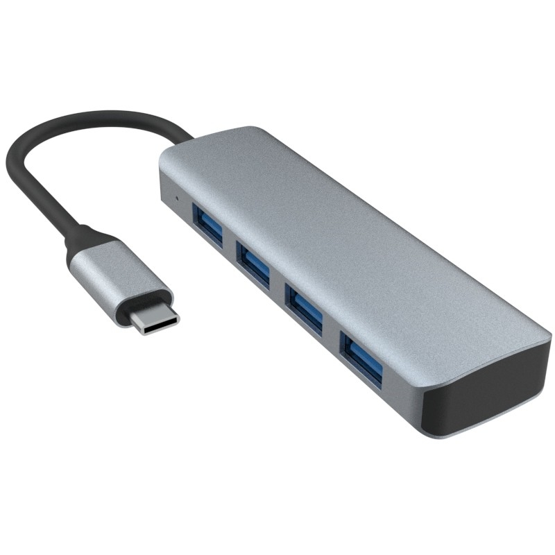 USB C a 4 porte USB 3.0 Hub Dock di espansione USB Tipo-C a 4 USB 3.0 HUB Lega di alluminio 5G Trasmissione