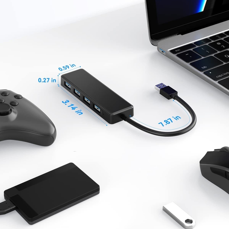 4 porte USB A Splitter Ultra-Slim USB Expander USB 3.0 connettori per tastiera del mouse