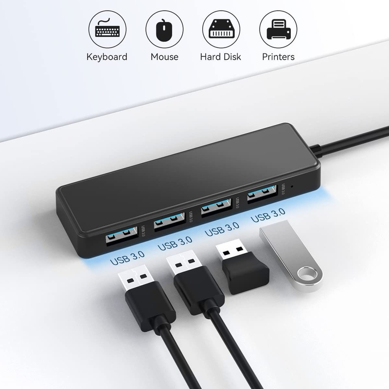 Laptop Usb A Hub Tipo C Compatibilità Black Gray Hub 5Gbps Trasferimento dati Lunghezza del cavo Fornitura di alimentazione