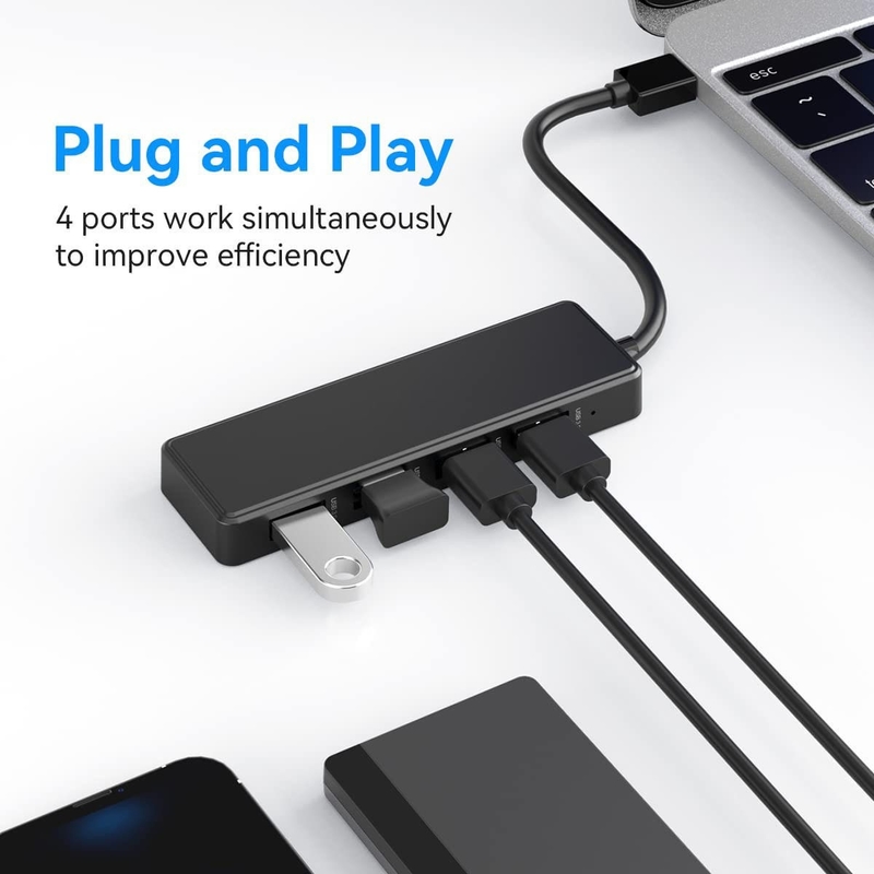 Laptop Usb A Hub Tipo C Compatibilità Black Gray Hub 5Gbps Trasferimento dati Lunghezza del cavo Fornitura di alimentazione