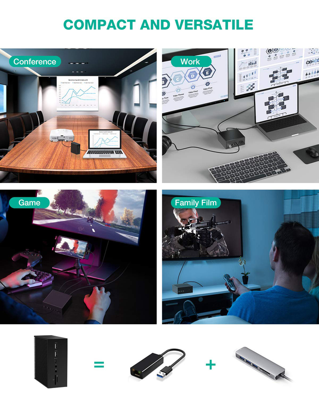 DisplayLink Docking Station per Macbook Pro Dual Monitors M1/M2 Windows 15 In 1 USB C 3.0 Laptop