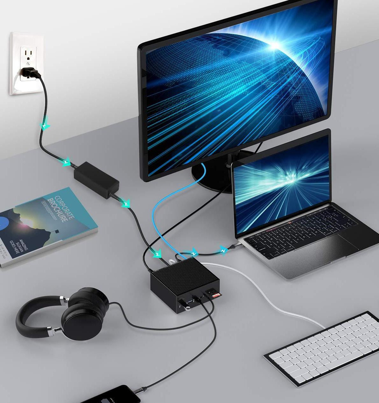 DisplayLink Docking Station per Macbook Pro Dual Monitors M1/M2 Windows 15 In 1 USB C 3.0 Laptop