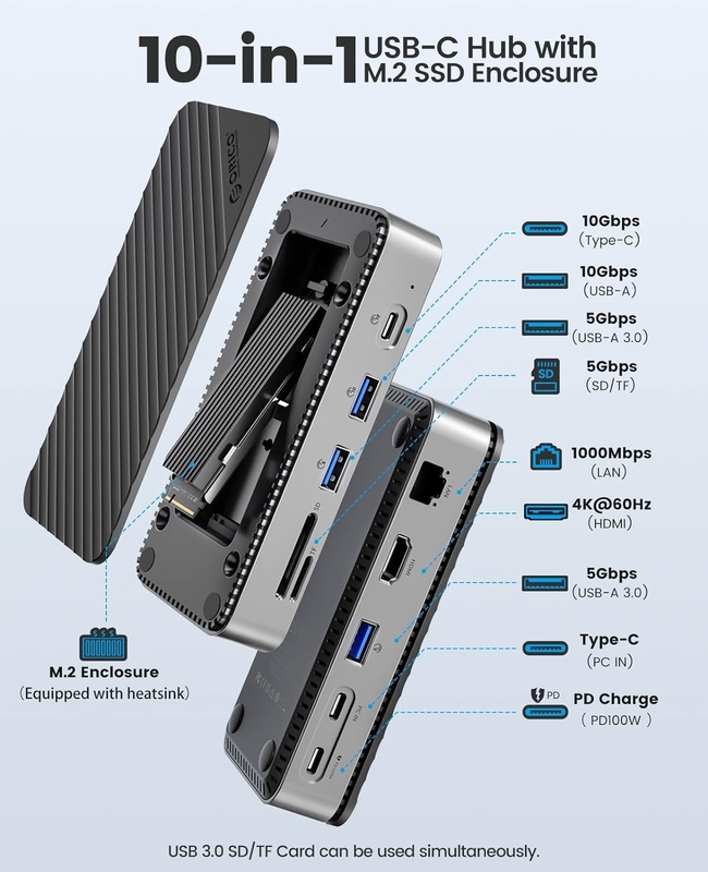 Displaylink Usb 3.0 Docking Station Enclosure Of NVMe NGFF SSD Windows Mac Chrome OS