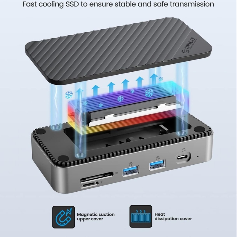 Displaylink Thunderbolt Dock USB C Docking Station con cassa magnetica 10Gbps Tasso di trasmissione per SSD NVMe