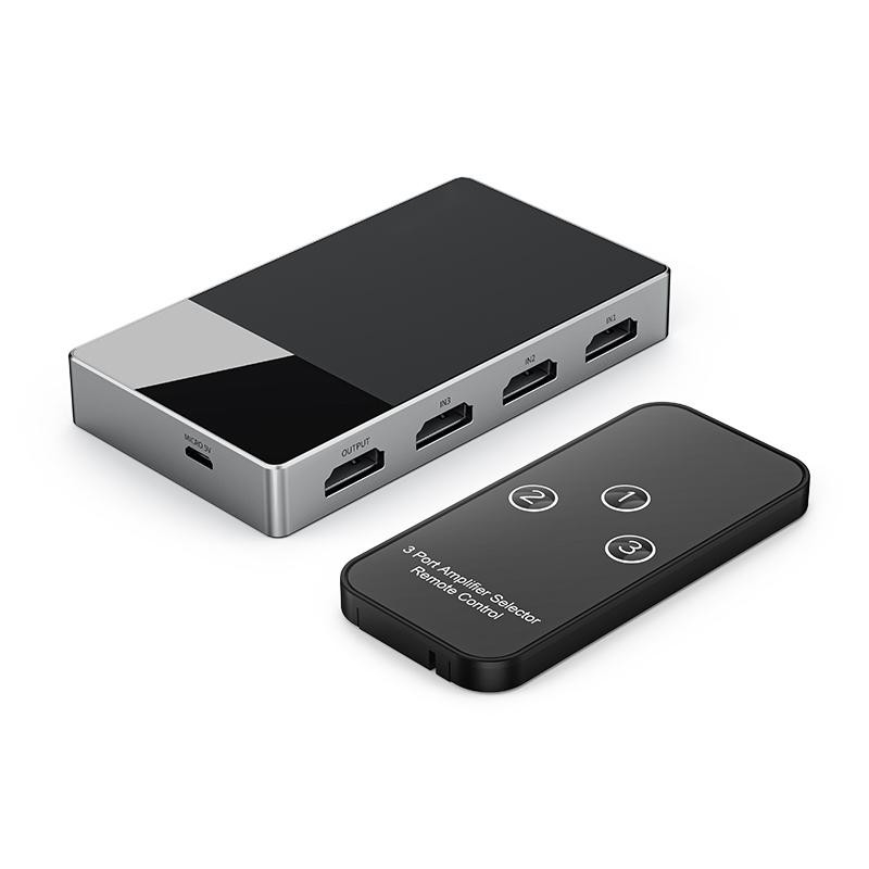 3-in-1 Multi Input HDMI Selector Switch 4k con HDCP 2.2 Alluminio Build Automatic Switching