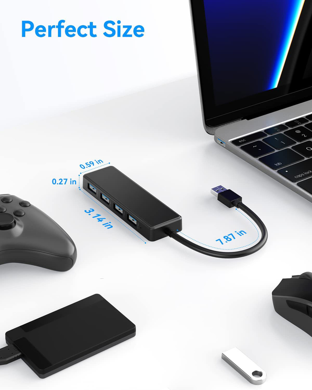 4 porte USB C Hub Adapter USB 3.0 Hub Ultra Slim Portatile Data Hub Trasferimento di dati applicabile