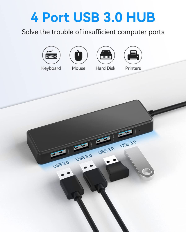 4 porte USB C Hub Adapter USB 3.0 Hub Ultra Slim Portatile Data Hub Trasferimento di dati applicabile