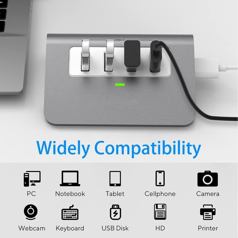 10 porte USB C Hub Portatile USB C Hub Tipo C a 4 porte USB A Per PC Tablet
