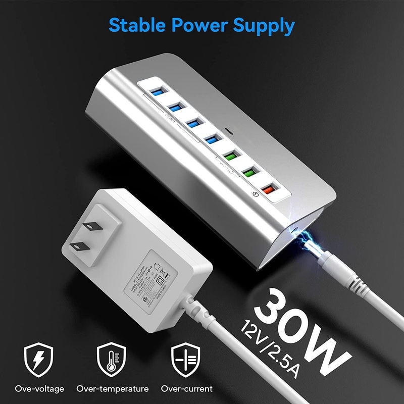 Adaptatore USB C 3.2 Hub Gen 2 Adaptatore USB C a USB Multiport 30W Potenza per laptop