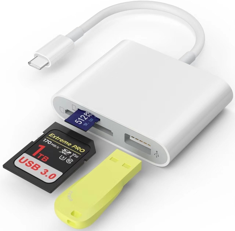 Lettore di schede USB 3.0 ad alta velocità per micro SD Adapter per schede di memoria iPhone 15