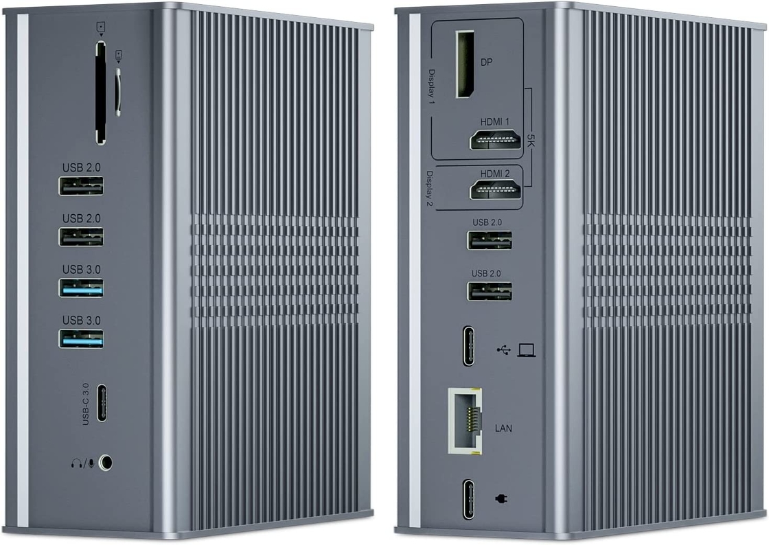 Portatile USB C Docking Station Triple Monitor 16-in-1 USB C Dock con Displaylink