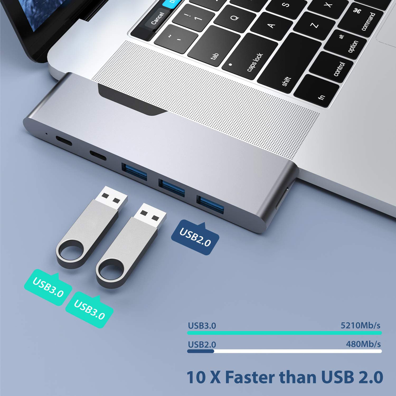 8 in 1 Dock Station Dual Usb C Power Adapter Hub Card Reader Pro Pad Converter USB Hub per Mac