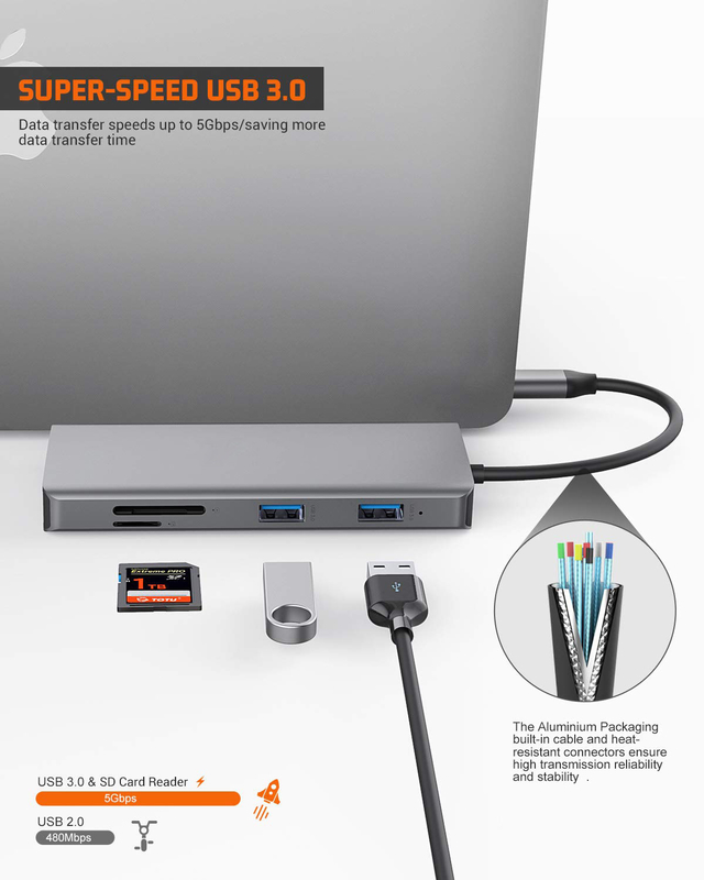 Adaptatore USB C Rj45 12 in 1 Hub USB C Tipo-C a PD HDMI USB3.0 USB2.0 USB-C SD TF