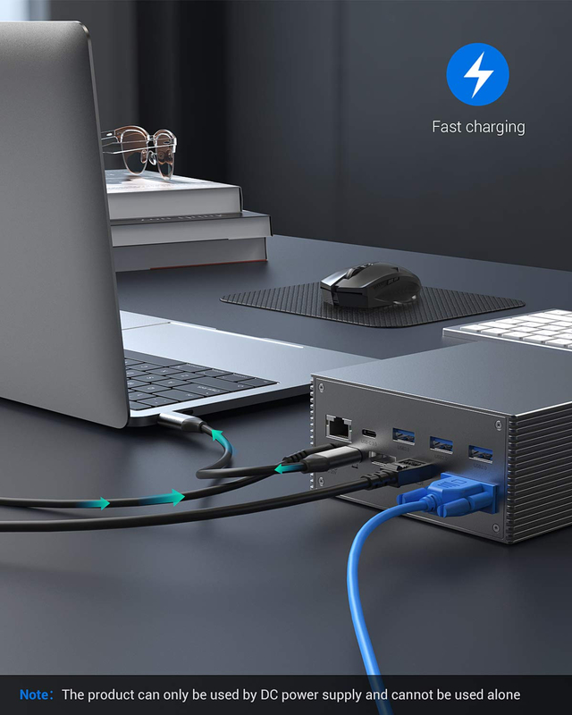 Thunderbolt 4k Monitor Thunderbolt USB-C Dual HD 4K Docking Station 16-in-1 Hub Adapter MST Macbook e Desktop