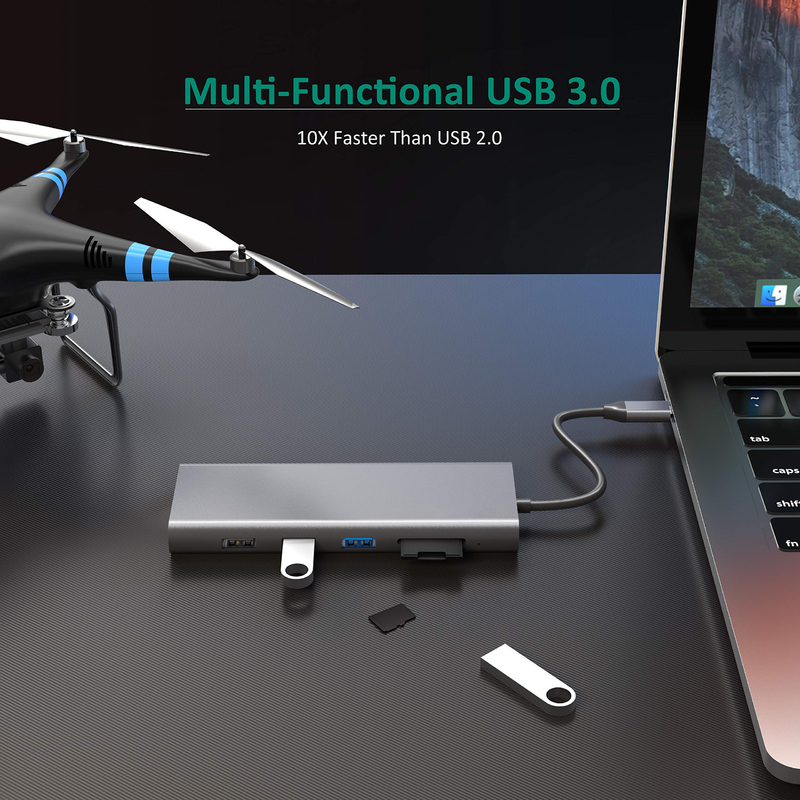 Hub Usb 3.0 Usb C Adapter per laptop multiporto PC Computer PD Charge Dock Station RJ45 HDMI