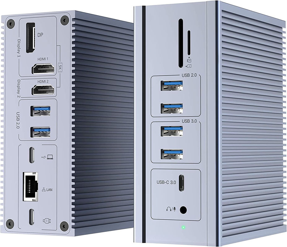 Stazione di collegamento per laptop USB C Dual HD 4K 16-in-1 Stazione di collegamento con supporto MST