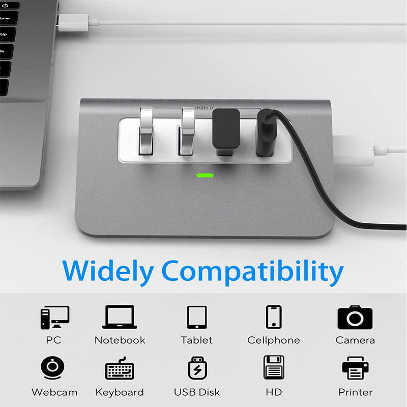 3.0 Estensore 4 porte USB-C Adapter Hub USB Dock HUB Splitter USB Dispositivo Universale Laptop