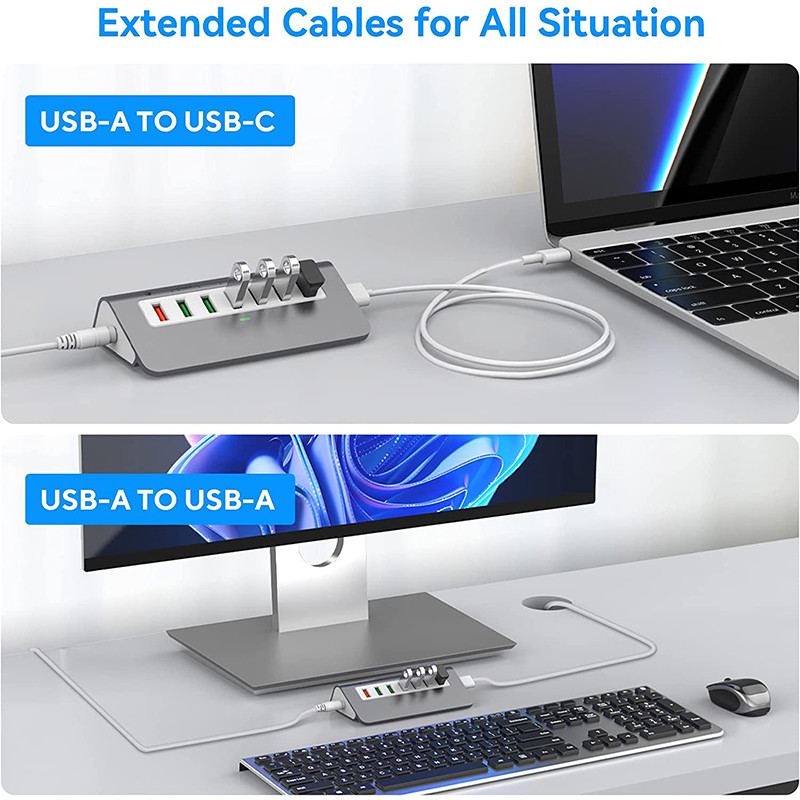 Usbc Usb A Adaptore multiporto AUSB Hub 7-1 5Gbps 8 in 1 Type-C Hub USB2.0-3.0 Laptop Macbook