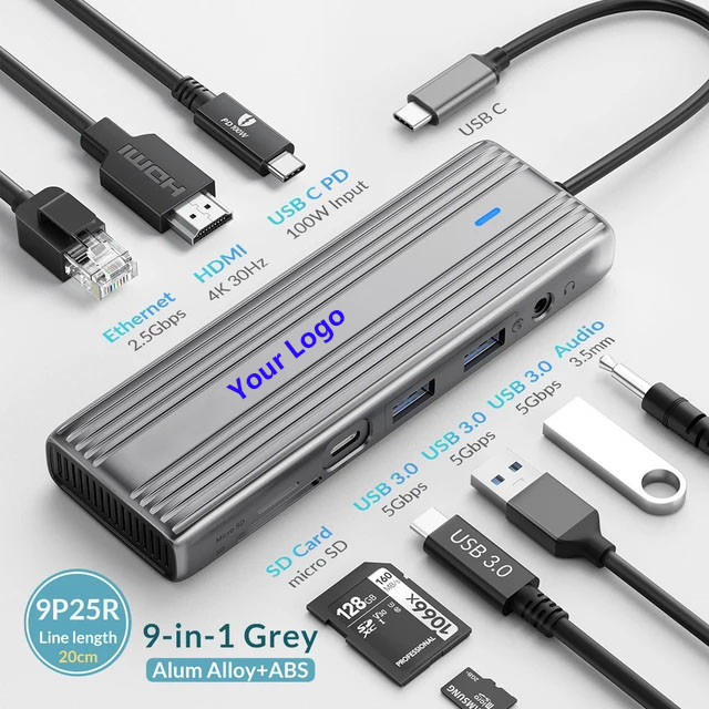 USB C Hub con HDMI 4K e USB 3.0 ad alta velocità Compatibile per Windows Mac