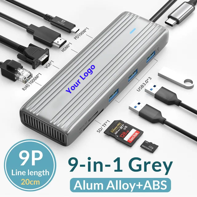 USB C Hub con HDMI 4K e USB 3.0 ad alta velocità Compatibile per Windows Mac