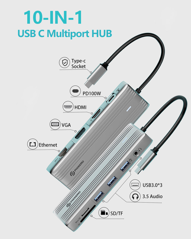 USB C Hub con HDMI 4K e USB 3.0 ad alta velocità Compatibile per Windows Mac