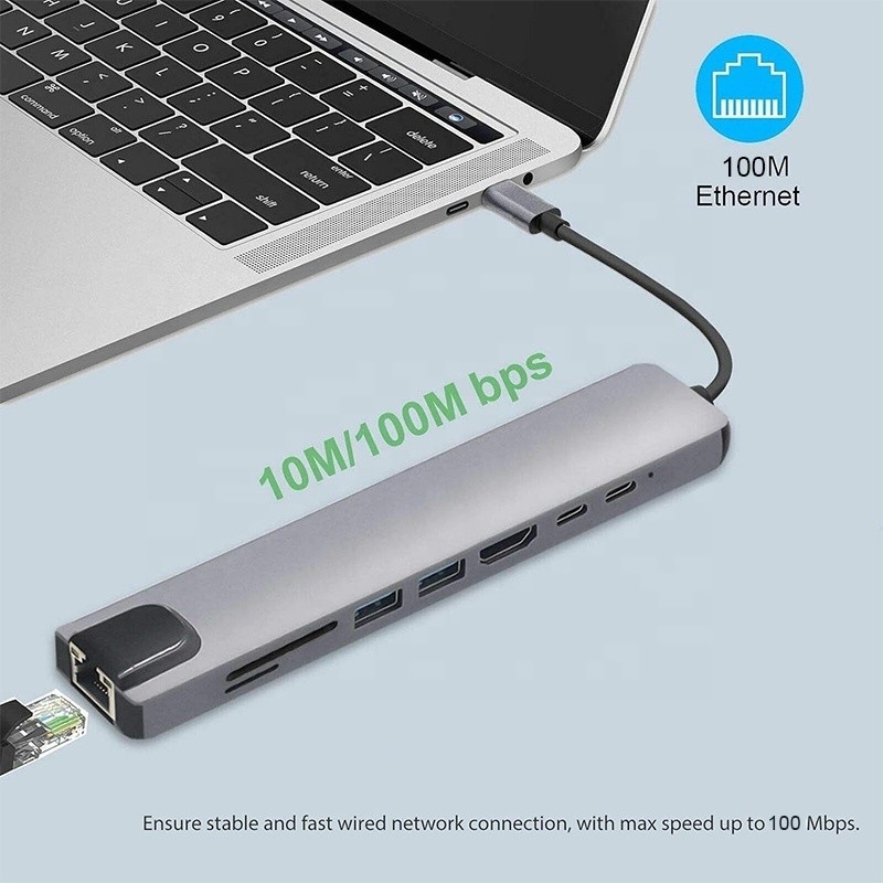 Adaptatore multiporto USB tipo C per il multi-tasking e il trasferimento dati