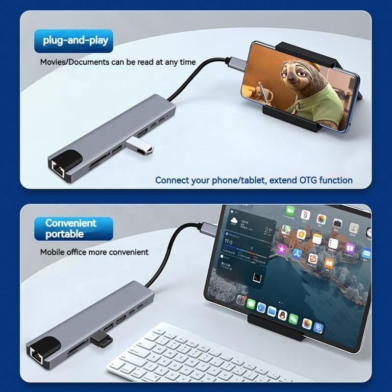 Adaptatore multiporto USB tipo C per il multi-tasking e il trasferimento dati