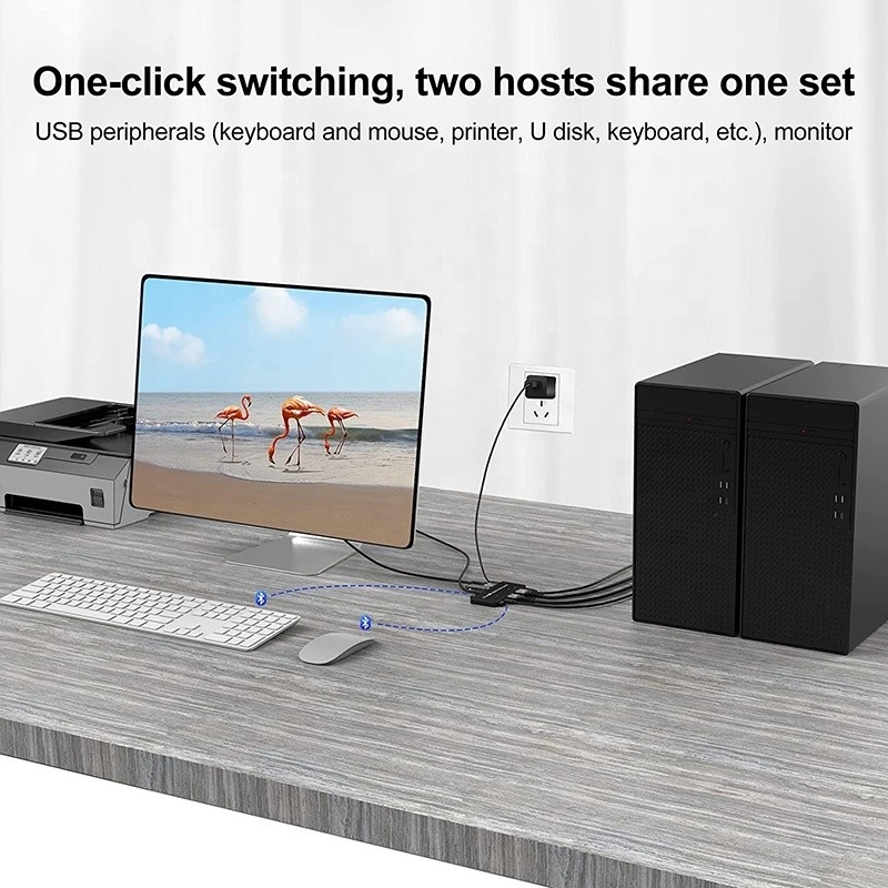 2 porte HDMI 2.1 KVM Switch con USB 3.0 2 Input 1 Output Indicatori LED femminile-femminile