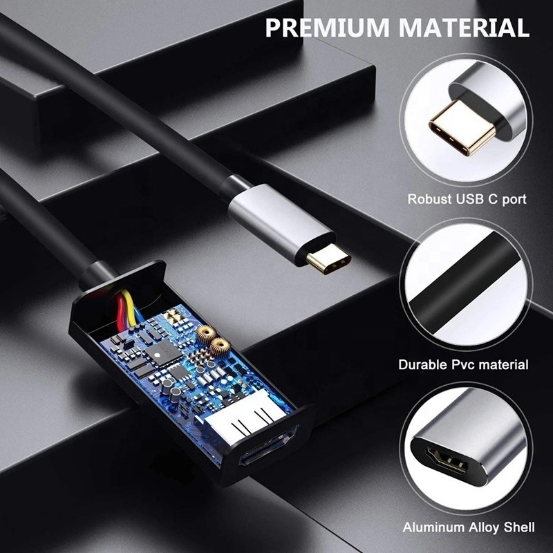 USB 3.1 maschio-femmina Tipo C a HDMI Adaptore cavo HDTV Converter 4K 60Hz 1080P CCA conduttore