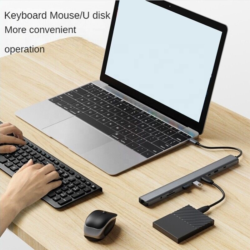 USB 3.1 Interfaccia tipo 10 in 1 Hub tipo C per trasferimento e ricarica dati ad alta velocità