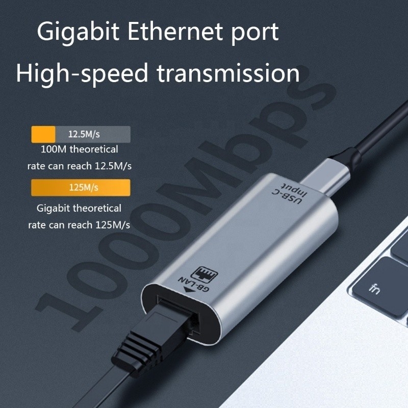 USB C Adaptatore di porta Ethernet femminile 10/100/1000 Mbps Velocità per una connessione di rete veloce