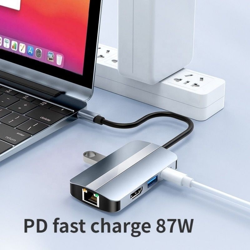 USB C tipo C Hub Multiport Dock Station con funzione di rete di ricarica di trasferimento video