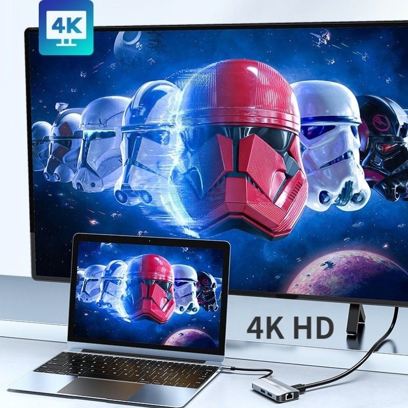 USB C tipo C Hub Multiport Dock Station con funzione di rete di ricarica di trasferimento video