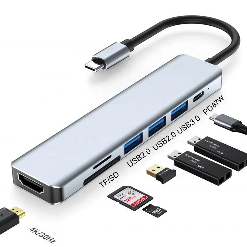 Adaptatore multifunzione tipo C tipo-C Hub per la ricarica, il trasferimento di dati e l'uscita video