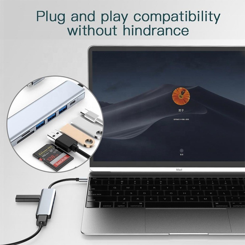 Adaptatore multifunzione tipo C tipo-C Hub per la ricarica, il trasferimento di dati e l'uscita video